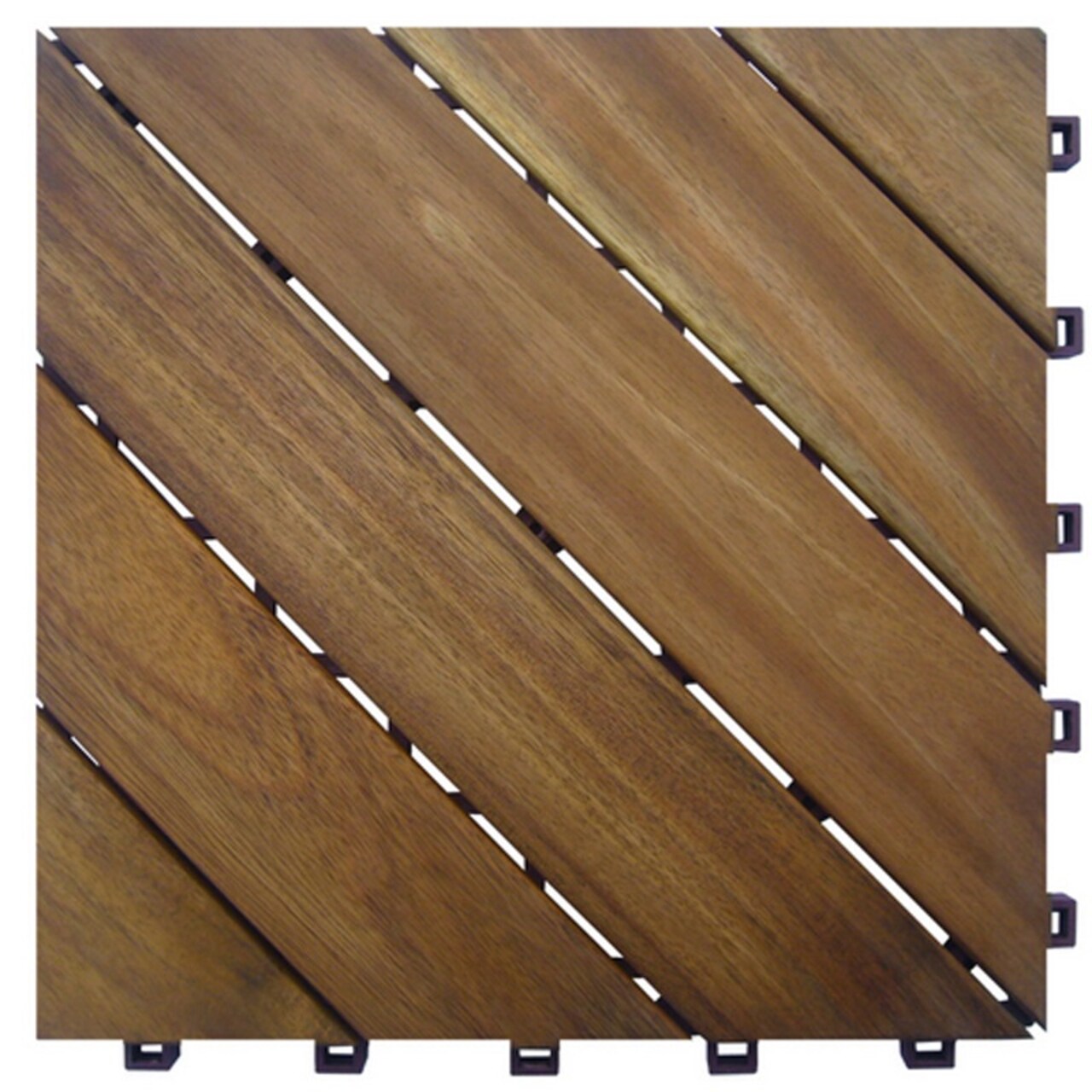 A & B Home Set of 10 Brown Two-Tone Outdoor Diagonal Flooring Tiles 12"
